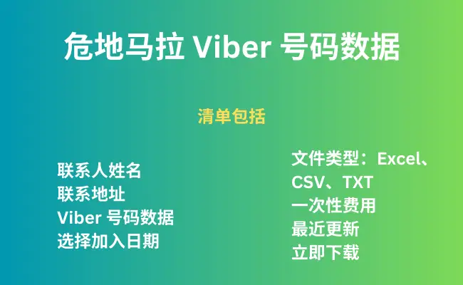 危地马拉 Viber 号码数据