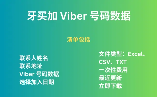 牙买加 Viber 号码数据