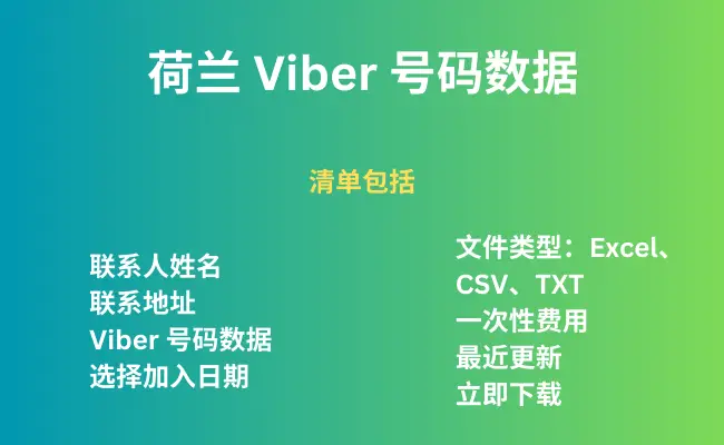 荷兰 Viber 号码数据