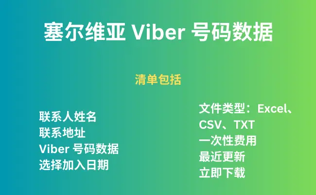 塞尔维亚 Viber 号码数据