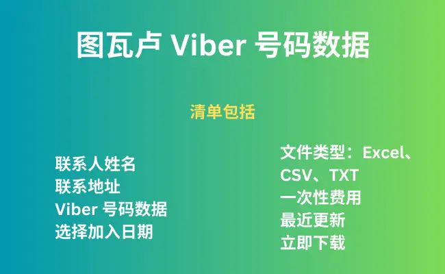图瓦卢 Viber 号码数据